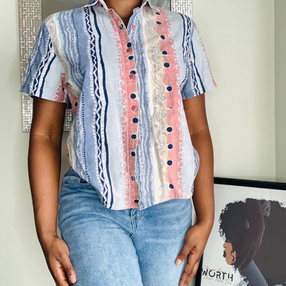 Vintage pattern button Down